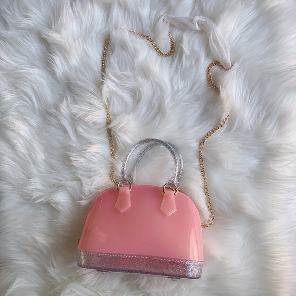 clear glitter purse